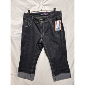 Angels Blue 20 Pocket Cuffed Capri Jeans Pants Women's Size 20